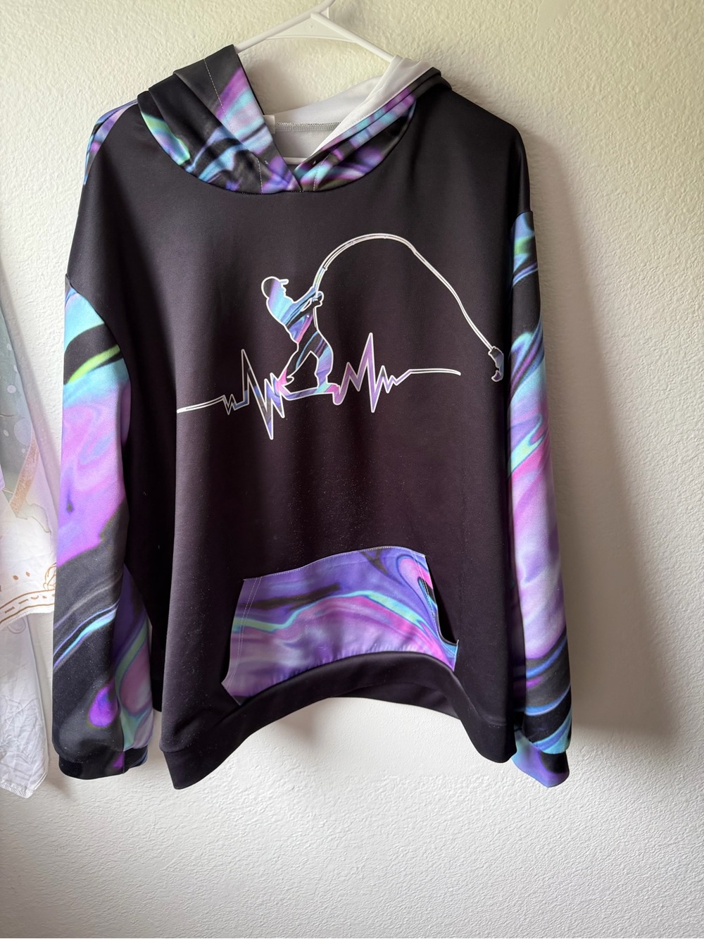 Black Hoodie/Tank Top with Purple & Black